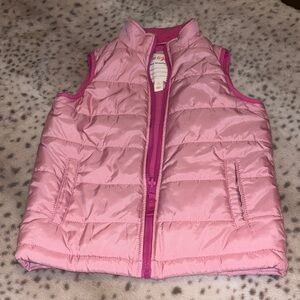 Cat and Jack fleece lined pink girls vest size small